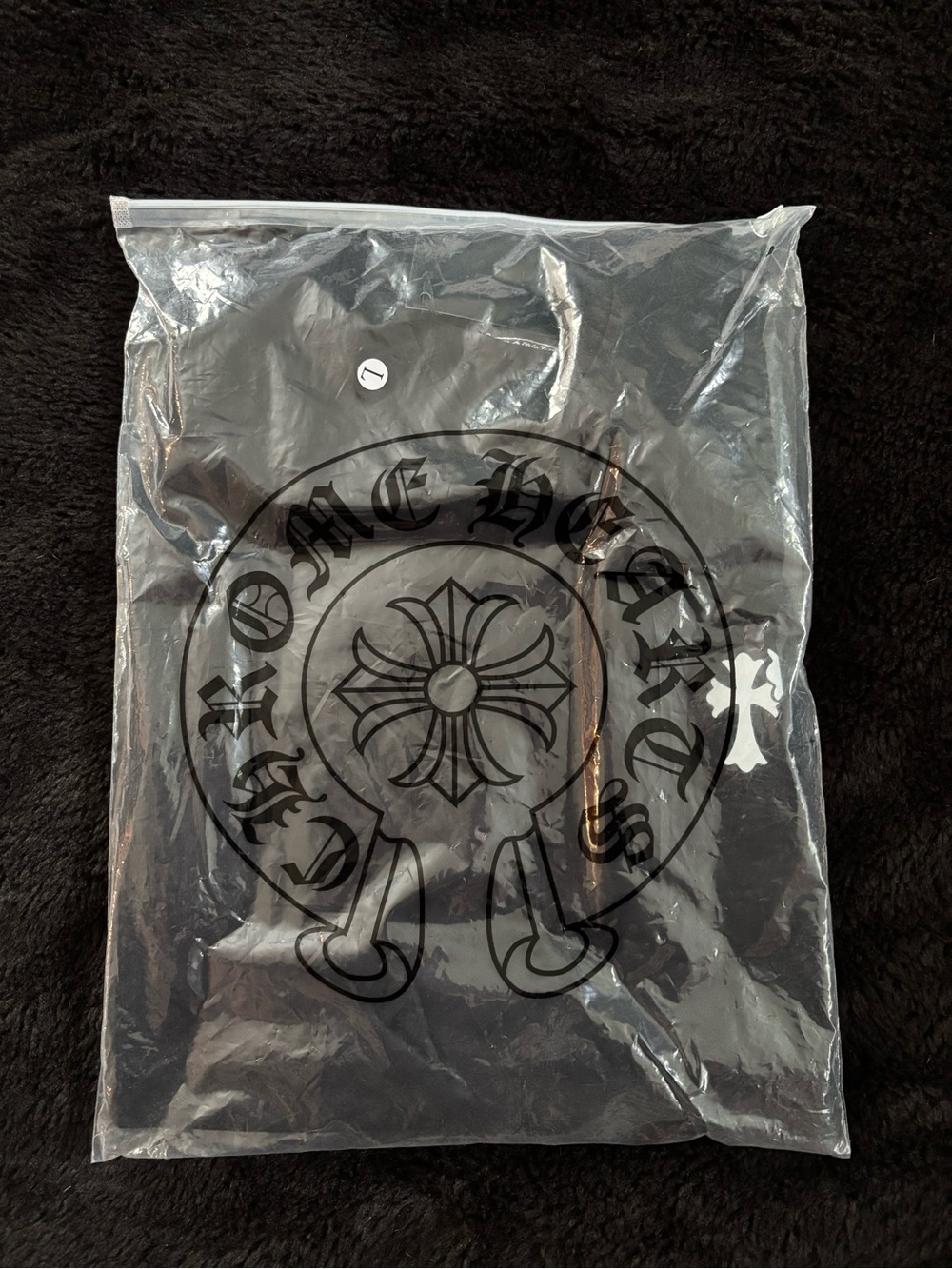 Chrome Hearts Black Short Sleeve Tee with White Logo